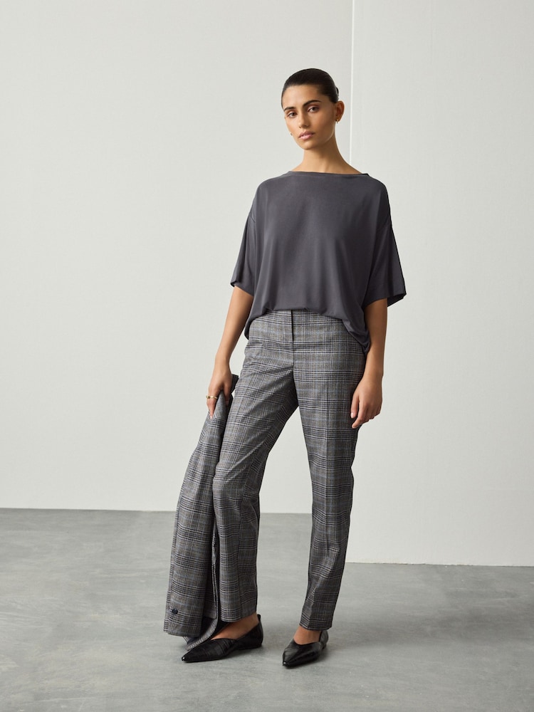 Gris - Check Sculpting Slim Leg Trousers - Imagen 2 de 8 Gris - Check Sculpting Slim Leg Trousers - Imagen 2 de 8