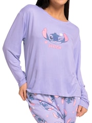 Character Purple Disney Lilo And Stitch Long Sleeve Pyjamas Set - Image 10 of 10
