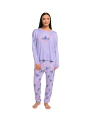 Character Purple Disney Lilo And Stitch Long Sleeve Pyjamas Set - Image 6 of 10