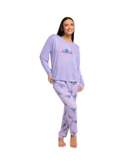 Character Purple Disney Lilo And Stitch Long Sleeve Pyjamas Set - Image 8 of 10