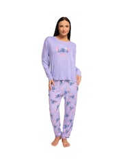 Character Purple Disney Lilo And Stitch Long Sleeve Pyjamas Set - Image 9 of 10