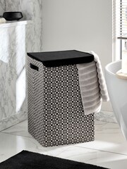 Black/White Geo Laundry Basket - Image 2 of 5