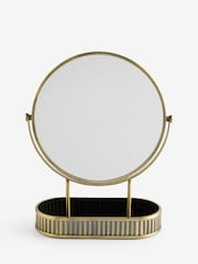 Gold Rib 5x Magnification Round Dressing Table Mirror - Image 3 of 3