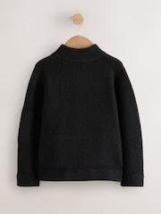 Black Utility Zip Through Knitted Cardigan (3-16yrs) - Image 2 of 8