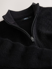 Black Utility Zip Through Knitted Cardigan (3-16yrs) - Image 3 of 8