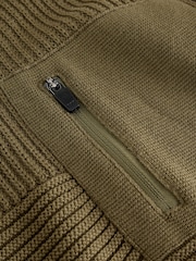 Khaki Green Utility Knitted Hoodie (3-16yrs) - Image 11 of 11