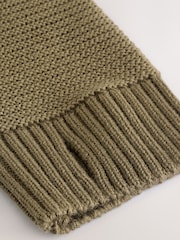 Khaki Green Utility Knitted Hoodie (3-16yrs) - Image 7 of 11