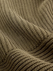 Khaki Green Utility Knitted Hoodie (3-16yrs) - Image 8 of 11