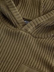 Khaki Green Utility Knitted Hoodie (3-16yrs) - Image 9 of 11