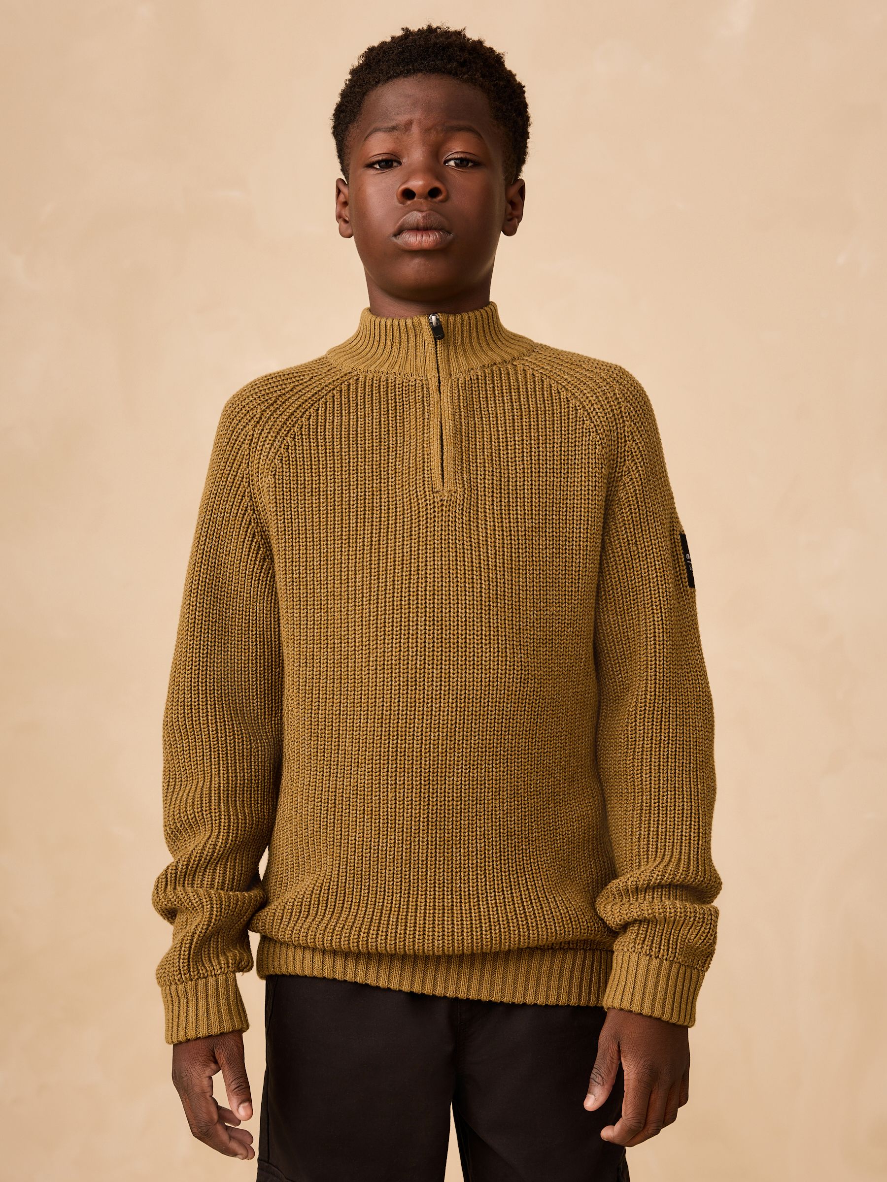 Buy Green - Utility Zip Neck Knitted Jumper (3-16yrs) from Next