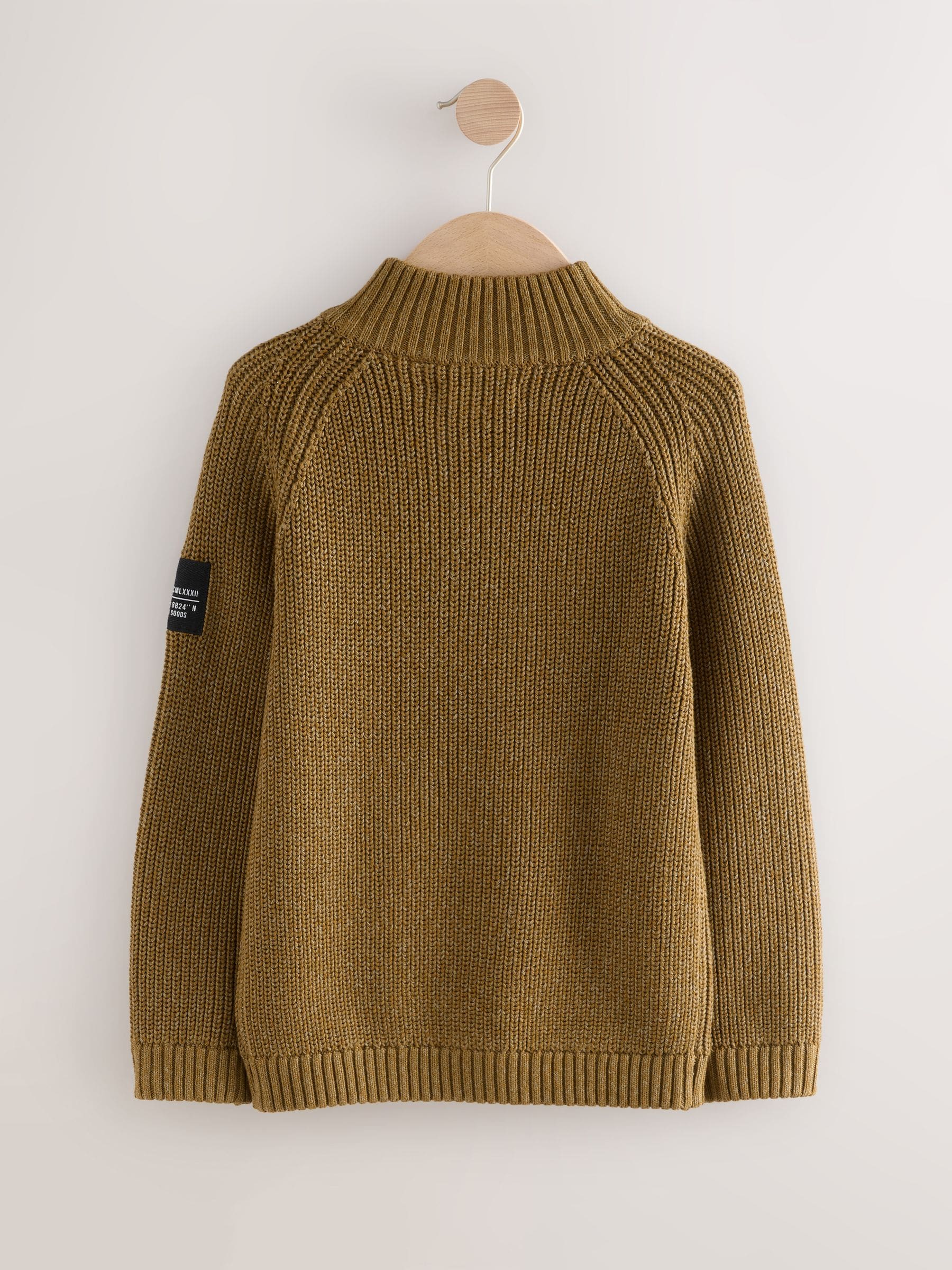 Buy Green - Utility Zip Neck Knitted Jumper (3-16yrs) from Next
