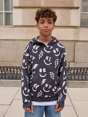 Schwarz/Weiß/Figur - Strick-Hoodie (3–16Jahre) - Bild 1 von 8