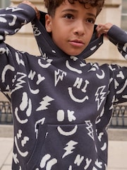 Schwarz/Weiß/Figur - Strick-Hoodie (3–16Jahre) - Bild 2 von 8