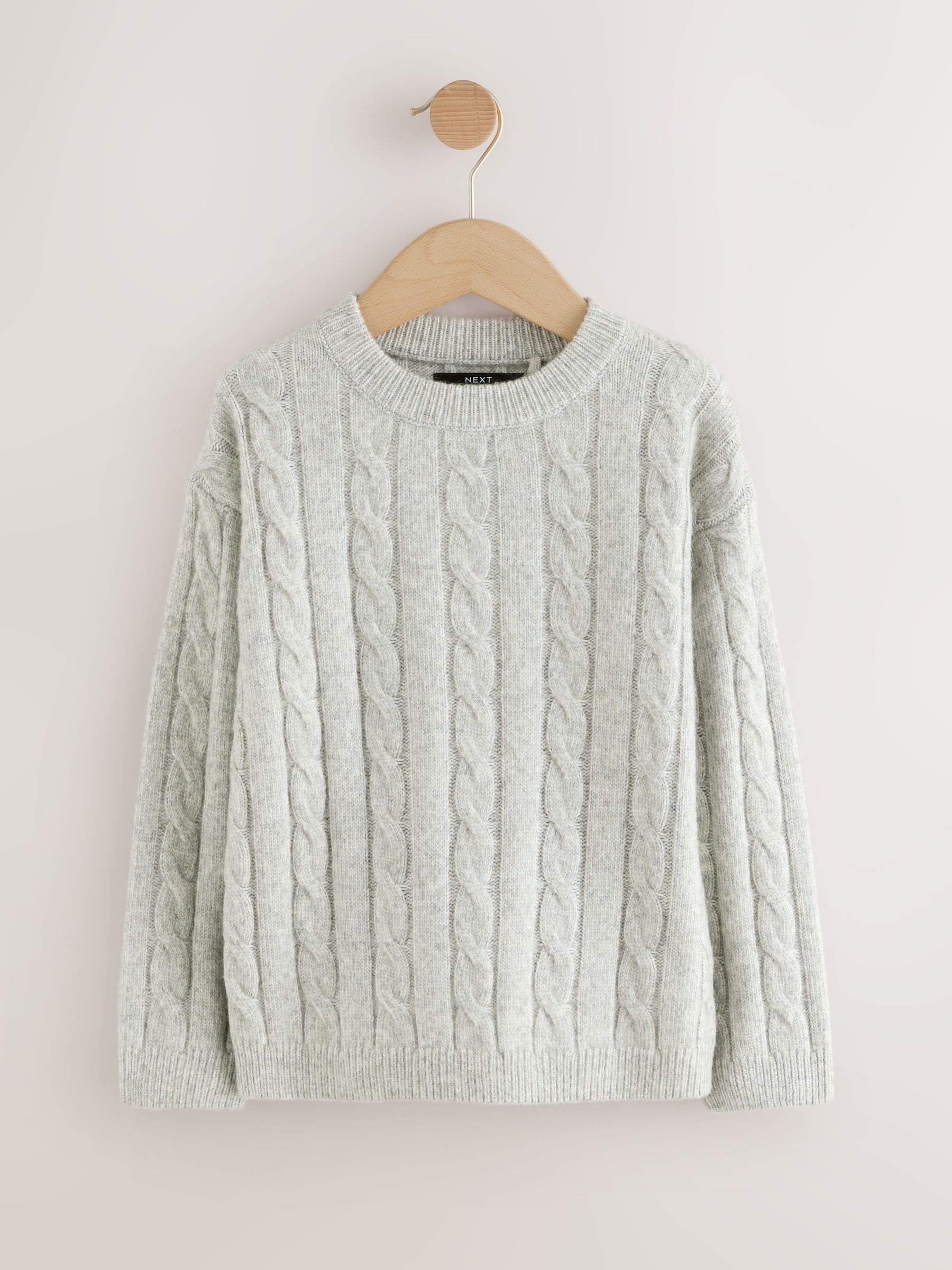 Next：日本 グレー - ケーブルニット クルーネック セーター（3 ～ 16