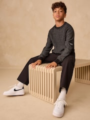 Black Utility Knitted Crew Neck Jumper (3-16yrs) - Image 2 of 8
