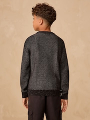 Black Utility Knitted Crew Neck Jumper (3-16yrs) - Image 3 of 8