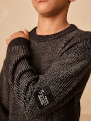 Black Utility Knitted Crew Neck Jumper (3-16yrs) - Image 4 of 8