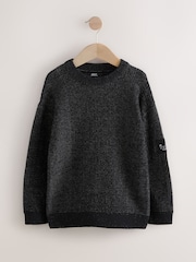 Black Utility Knitted Crew Neck Jumper (3-16yrs) - Image 5 of 8