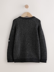 Black Utility Knitted Crew Neck Jumper (3-16yrs) - Image 6 of 8