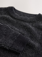 Black Utility Knitted Crew Neck Jumper (3-16yrs) - Image 7 of 8