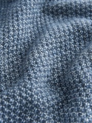 Blue Textured Knitted Crew Neck Jumper (3-16yrs) - Image 7 of 8