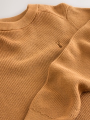 Tan Brown With Stag Cotton Crew Neck Knitted Jumper (3-16yrs) - Image 4 of 4