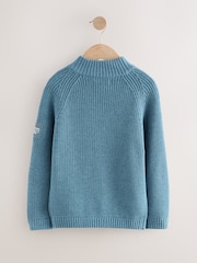 Blue Utility Zip Neck Knitted Jumper (3-16yrs) - Image 6 of 8