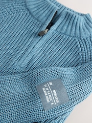 Blue Utility Zip Neck Knitted Jumper (3-16yrs) - Image 8 of 8