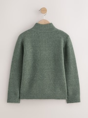 Green Knitted Zip Neck Jumper (3-16yrs) - Image 2 of 4