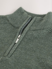 Green Knitted Zip Neck Jumper (3-16yrs) - Image 3 of 4