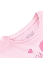 Character Pink Heart Bluey Long Sleeve 100% Cotton Dress - Image 4 of 10