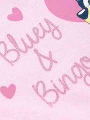 Character Pink Heart Bluey Long Sleeve 100% Cotton Dress - Image 6 of 10