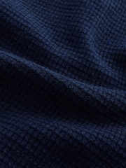 Navy Blue Knitted Button Neck Polo Shirt (3-16yrs) - Image 8 of 8