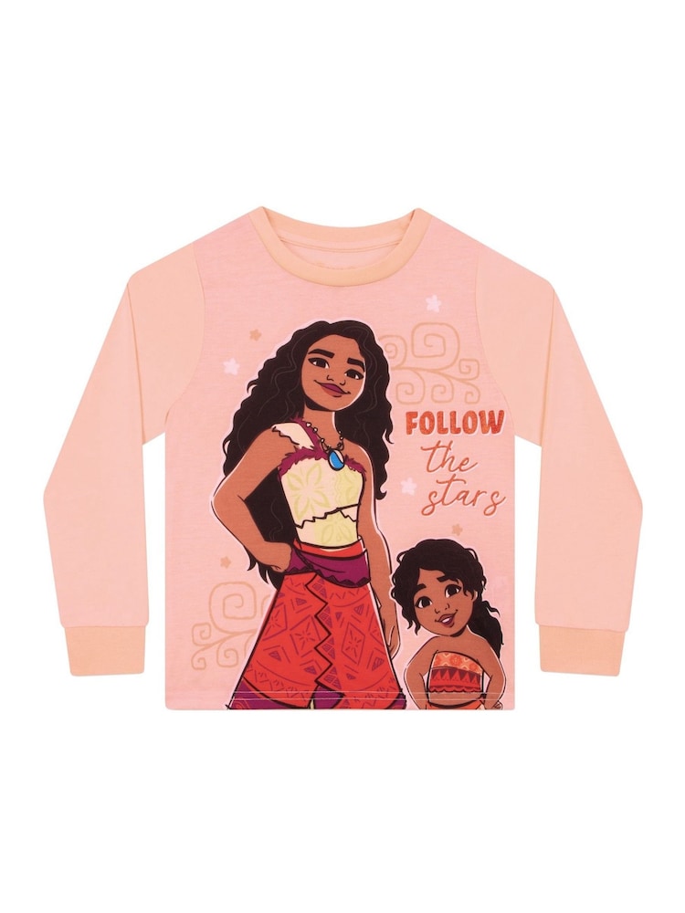 Character Pink Disney Moana 2 Long Sleeve Pyjamas - Image 2 of 11