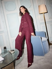 Friends Like These Burgandy Red Boucle Trophy Jacket - Image 2 of 4