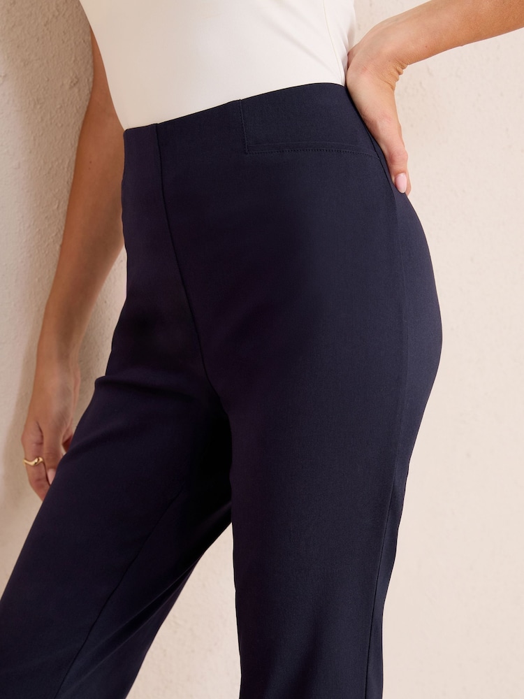 Friends Like These Navy Blue Sculpting Stretch Flared Trousers - Image 2 of 4