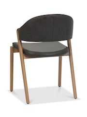 Bentley Designs Set of 2 Brown Camden Rustic Oak Upholstered Chair - Image 4 of 5