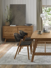Bentley Designs Set of 2 Brown Camden Rustic Oak Upholstered Chair - Image 5 of 5