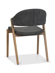 Bentley Designs Grey Camden Rustic Oak Upholstered Chair Set of 2 - Image 6 of 6