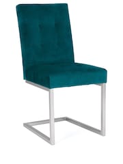 Bentley Designs Green Tivoli Upholstered Cantilever Chair Set of 2 - Image 3 of 5