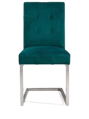 Bentley Designs Green Tivoli Upholstered Cantilever Chair Set of 2 - Image 4 of 5