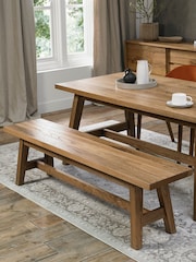 Bentley Designs Oak Camden Rustic Oak Small Dining Bench - Image 1 of 3