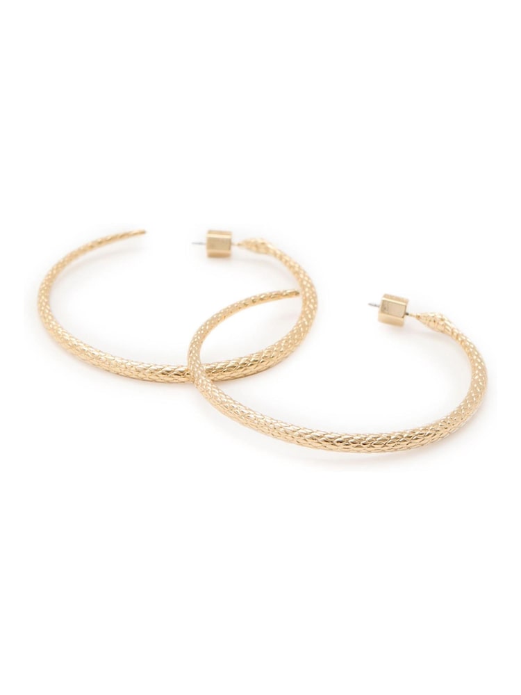 AllSaints Gold Tone Serpent Hoop Earrings - Image 2 of 5