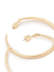 AllSaints Gold Tone Serpent Hoop Earrings - Image 3 of 5