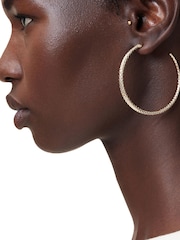 AllSaints Gold Tone Serpent Hoop Earrings - Image 4 of 5