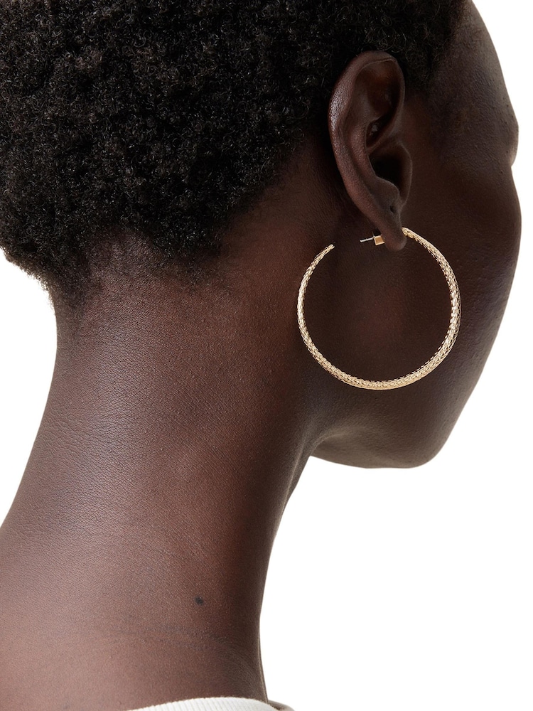 AllSaints Gold Tone Serpent Hoop Earrings - Image 5 of 5