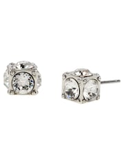 AllSaints Silver Tone Crystal Stud Earrings - Image 1 of 4