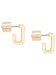 AllSaints Gold Tone Signature Hexagon Link Earrings Set - Image 2 of 7
