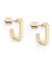 AllSaints Gold Tone Signature Hexagon Link Earrings Set - Image 4 of 7