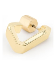 AllSaints Gold Tone Signature Hexagon Link Earrings Set - Image 6 of 7